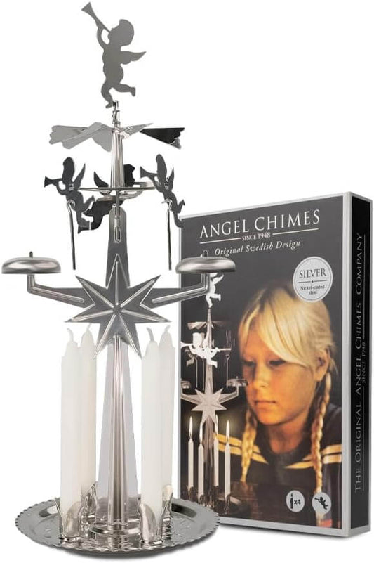 Original Swedish Silver Angel Chimes With Candles
