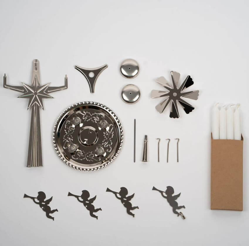 Original Swedish Silver Angel Chimes With Candles