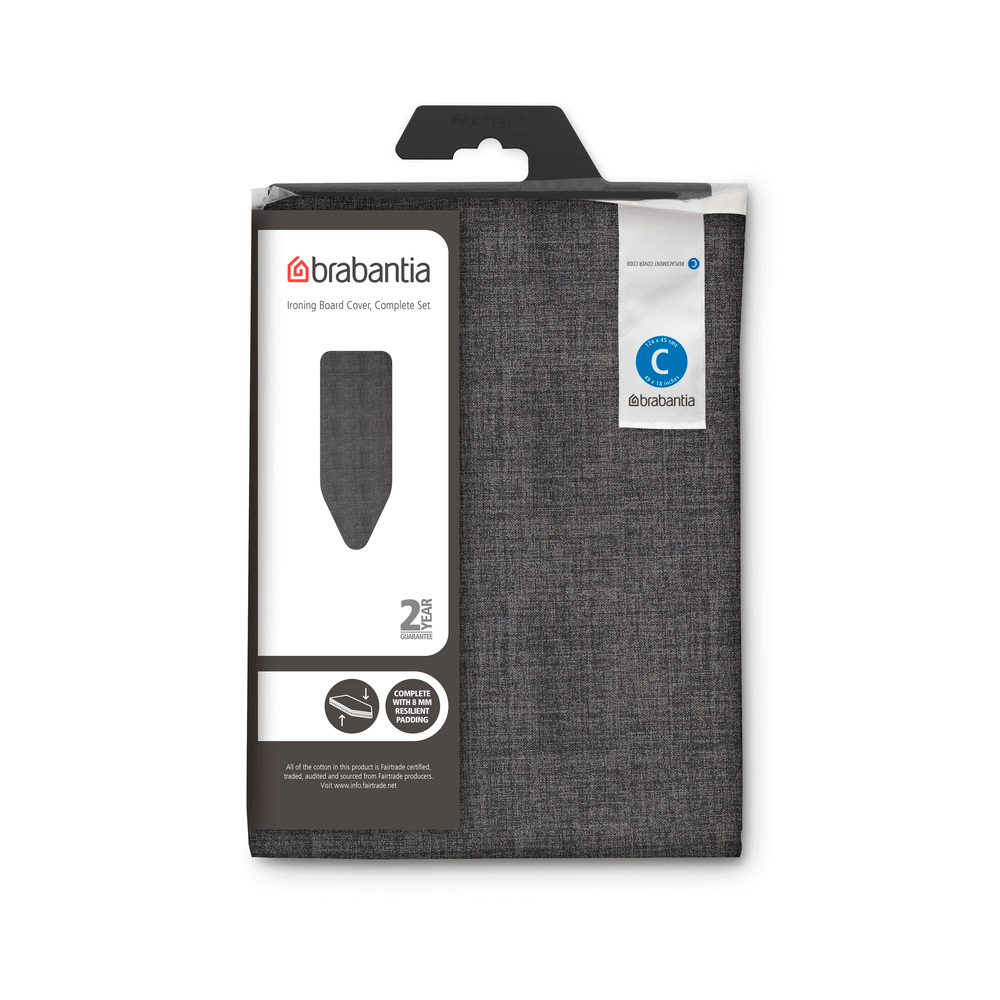 Brabantia Ironing Board Cover C – Complete Set – Black Denim
