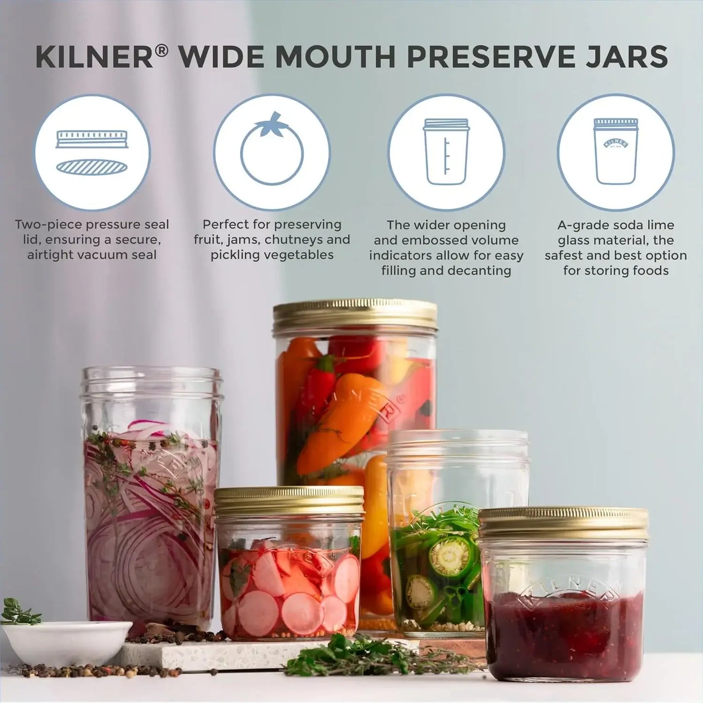 Kilner Wide Mouth Preserve Jar 0.5L