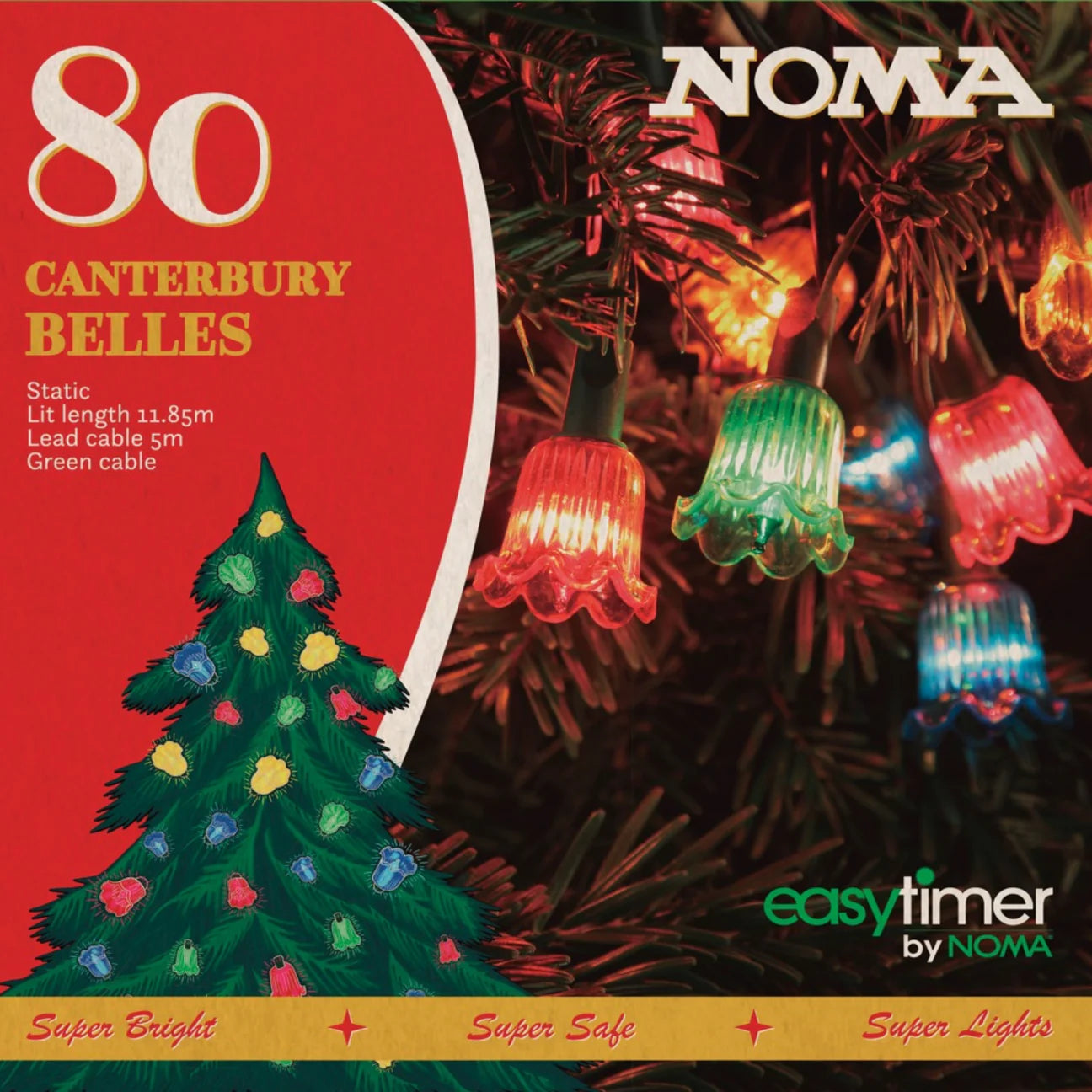the front of the box for NOMA 80 canterbury belles LED string lights