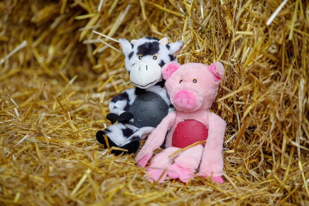 Petface Rubber Tum Plush Dog Toy – Cow