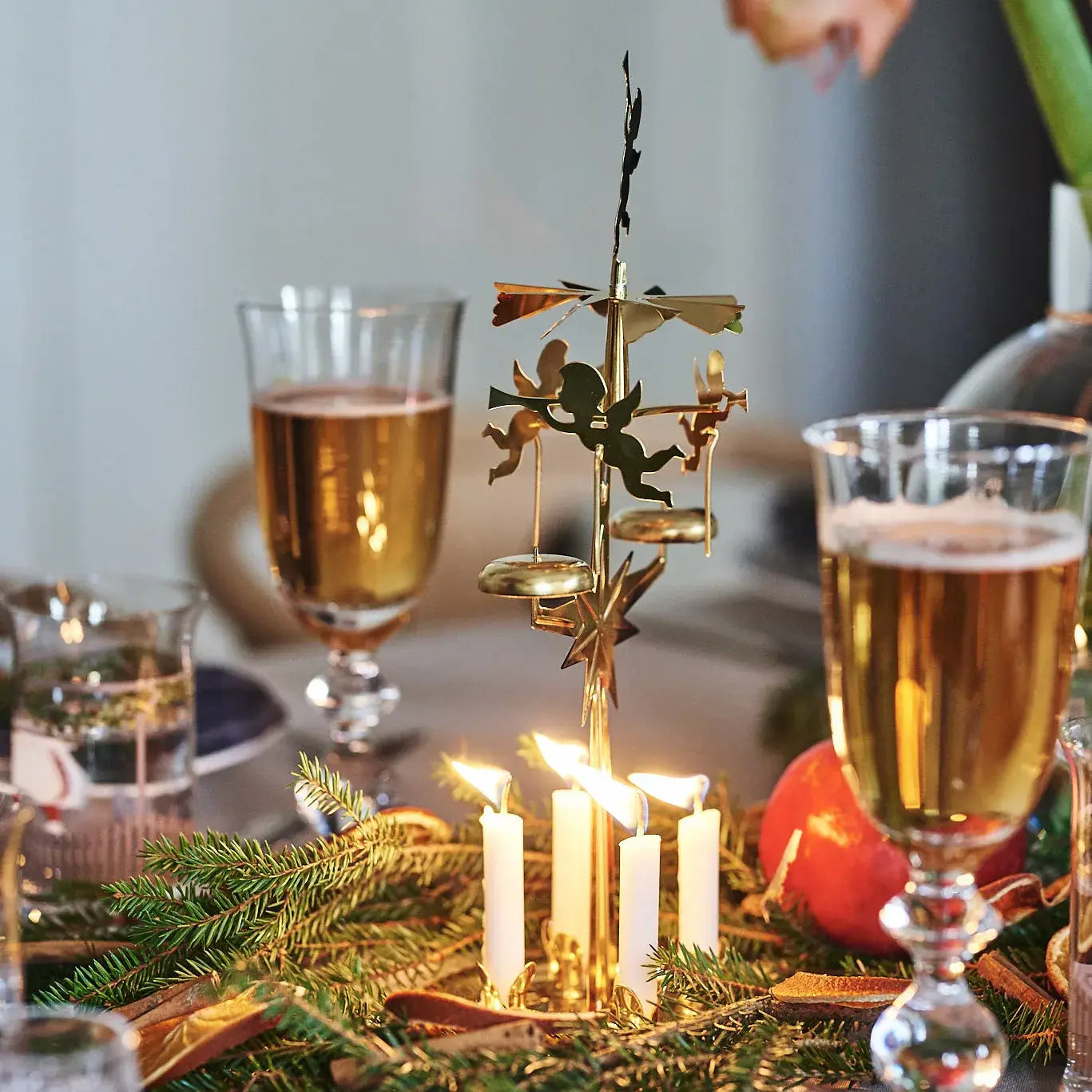 Angel Chimes as a Christmas dinner table centrepiece