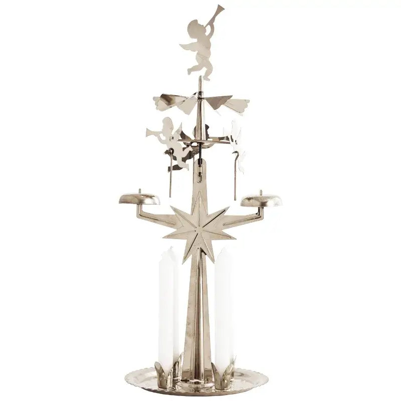 Original Swedish Silver Angel Chimes With Candles
