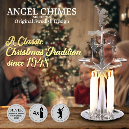 Original Swedish Silver Angel Chimes With Candles