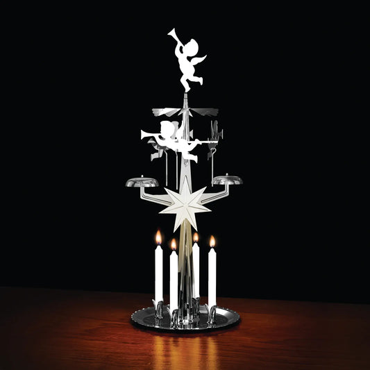 Original Swedish Silver Angel Chimes With Candles