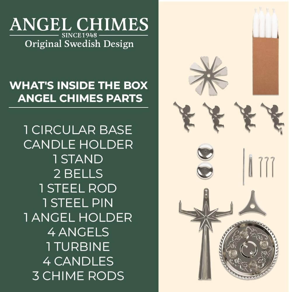Original Swedish Silver Angel Chimes With Candles