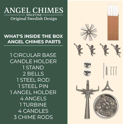 Original Swedish Silver Angel Chimes With Candles
