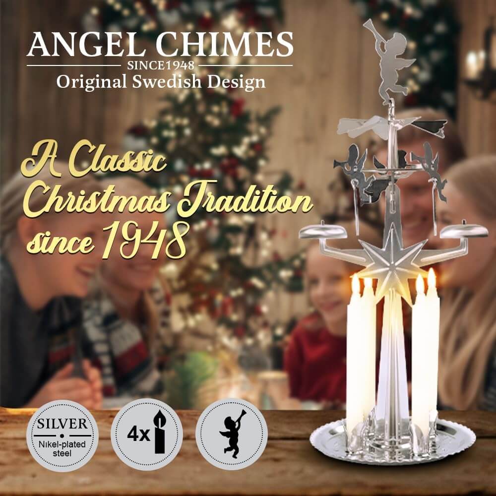 Original Swedish Silver Christmas Chimes With Candles