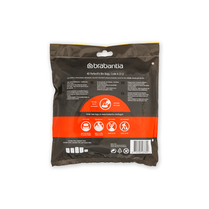 Brabantia Code A (3-5L) PerfectFit Bin Liners – 40 Bags