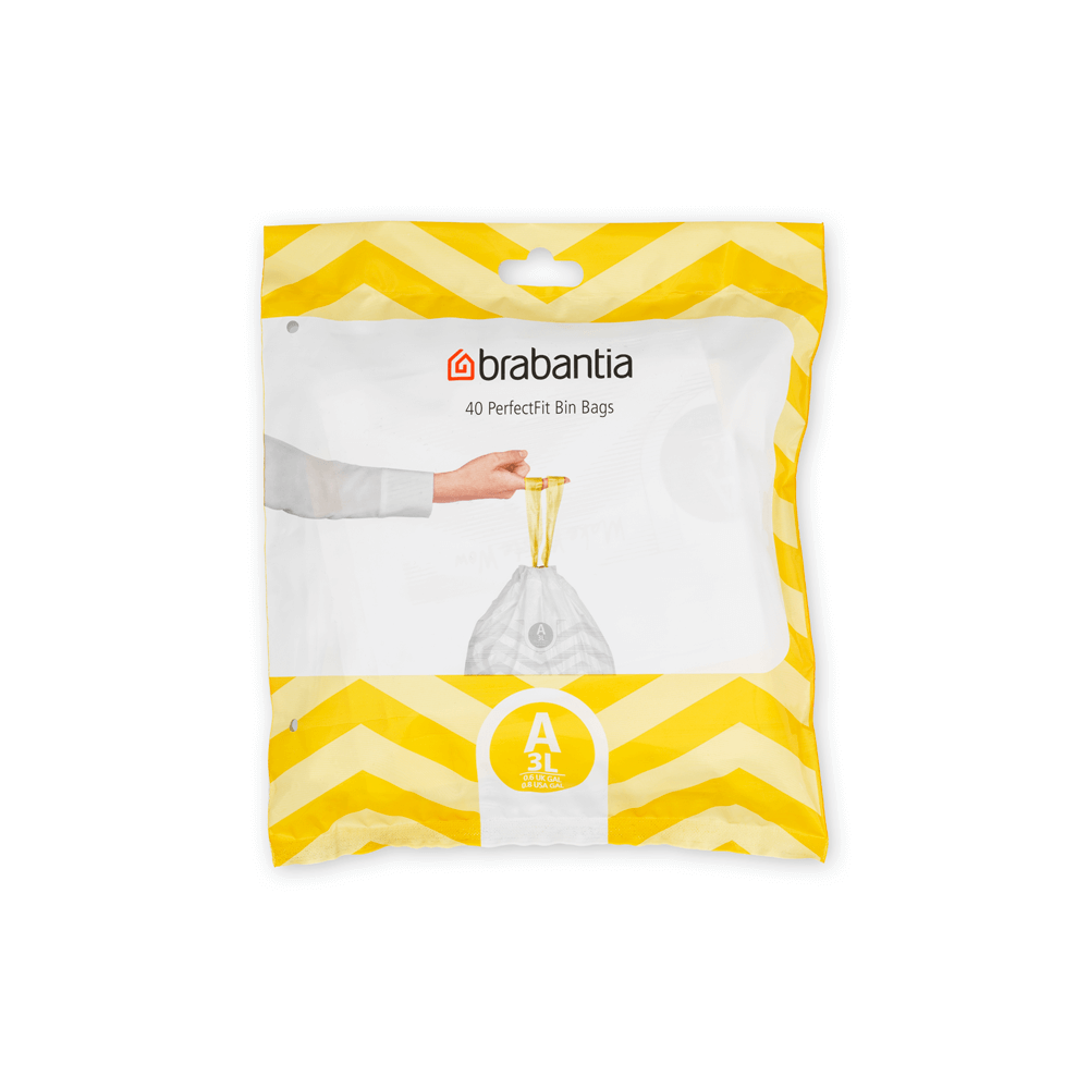 Brabantia Code A (3-5L) PerfectFit Bin Liners – 40 Bags