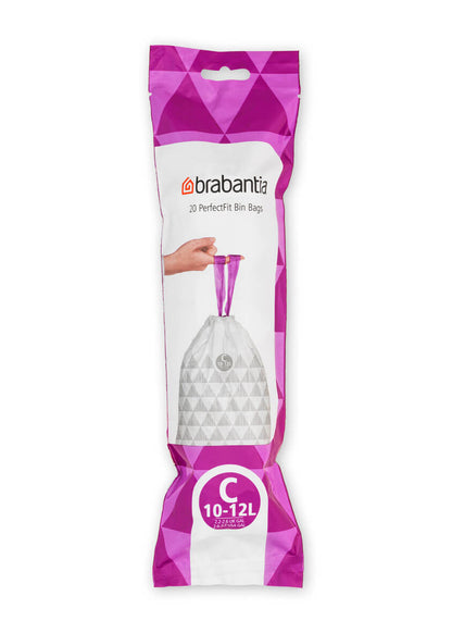 Brabantia Code C (10-12L) PerfectFit Bin Liners – 20 Bags