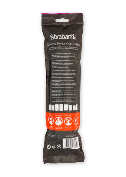 Brabantia Code C (10-12L) PerfectFit Bin Liners – 20 Bags