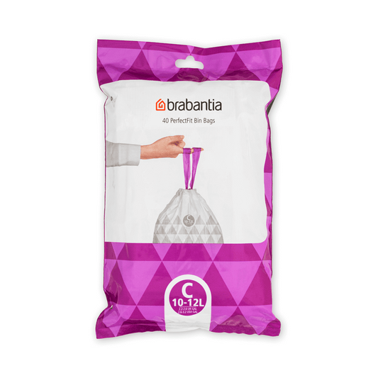 Brabantia Code C (10-12L) PerfectFit Bin Liners – 40 Bags