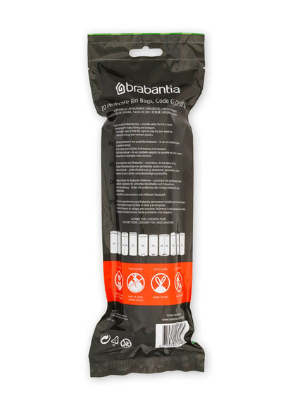 Brabantia Code G (23-30L) PerfectFit Bin Liners – 20 Bags