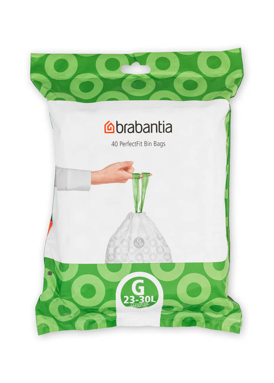 Brabantia Code G (23-30L) PerfectFit Bin Liners – 40 Bags