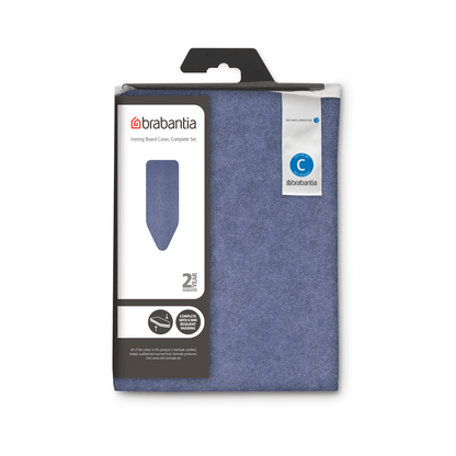 Brabantia Ironing Board Cover C – Complete Set – Blue Denim
