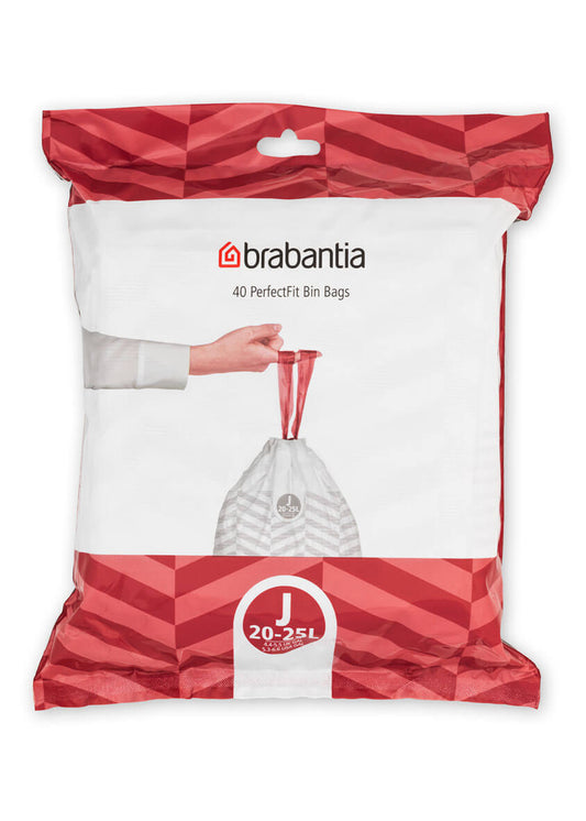 Brabantia Code J (20-25L) PerfectFit Bin Liners – 40 Bags