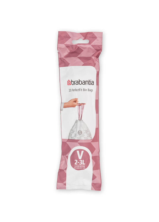 Brabantia Code V (2-3L) PerfectFit Bin Liners – 20 Bags