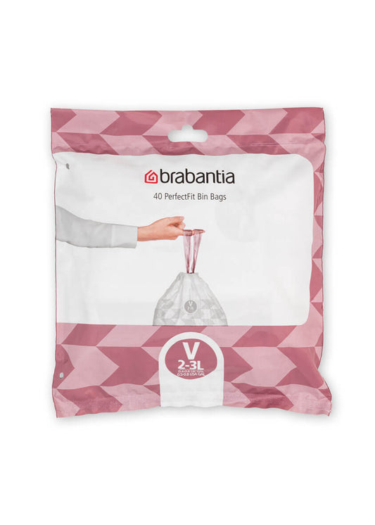 Brabantia Code V (2-3L) PerfectFit Bin Liners – 40 Bags