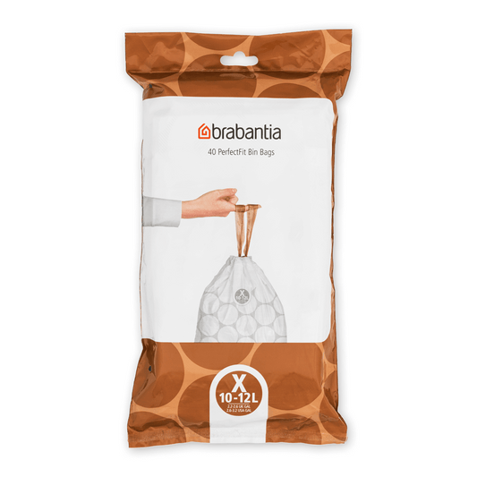 Brabantia Code X (10-12L) PerfectFit Bin Liners – 40 Bags