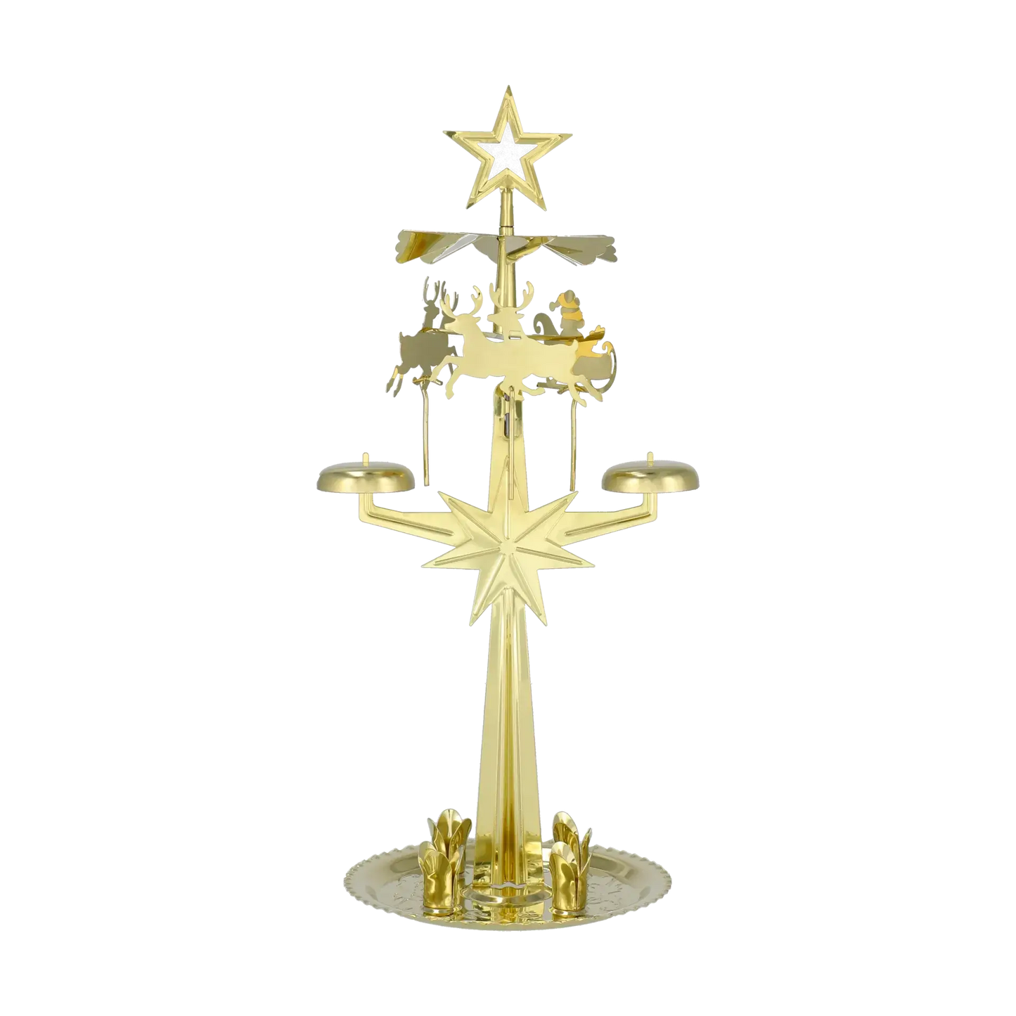 Brass Christmas Chimes with santa and reindeer ornaments