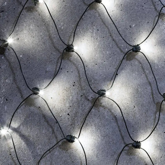 up close shot of NOMA cool white LED net lights