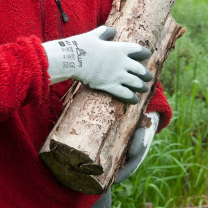 Showa 451 thermal gloves in use for manual labour