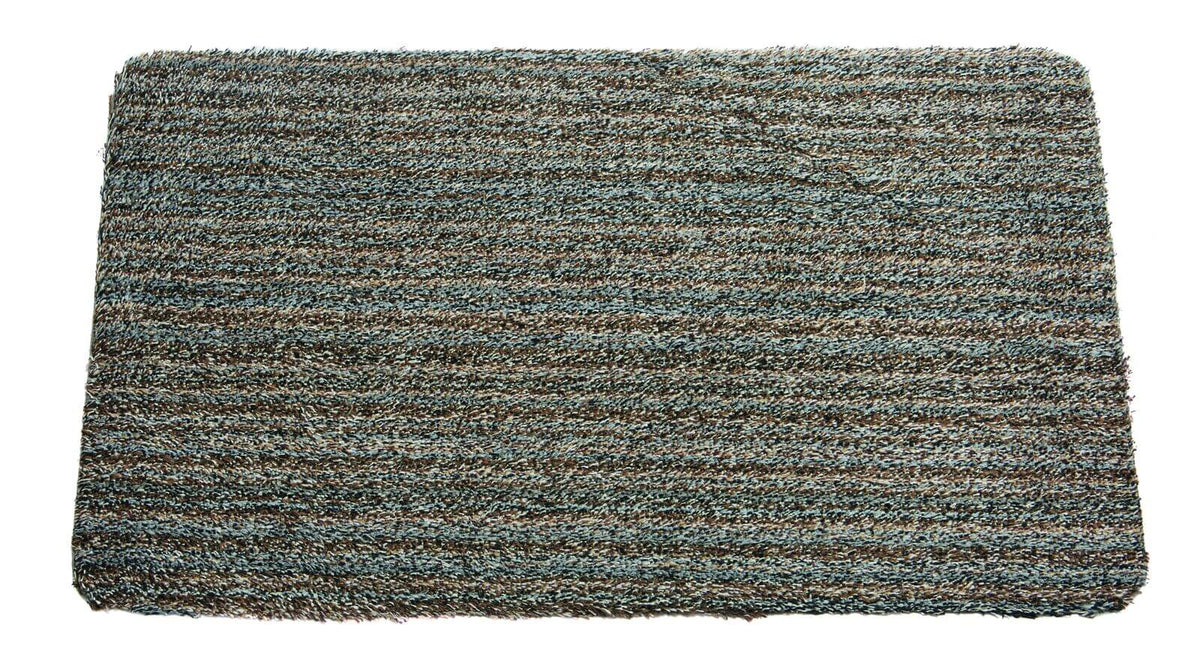 Striped Ulti-Mat washable indoor doormat, grey and brown mottled texture, on white background