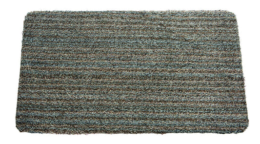Striped Ulti-Mat washable indoor doormat, grey and brown mottled texture, on white background
