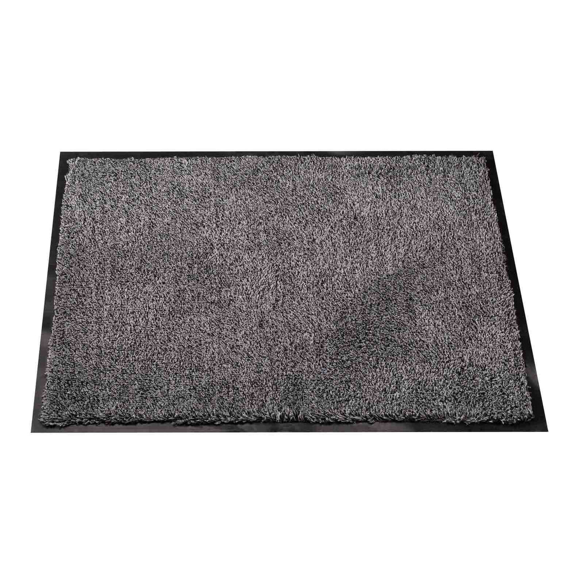 Framed anthracite Ulti-Mat washable indoor doormat with bound edge, close-up on white background